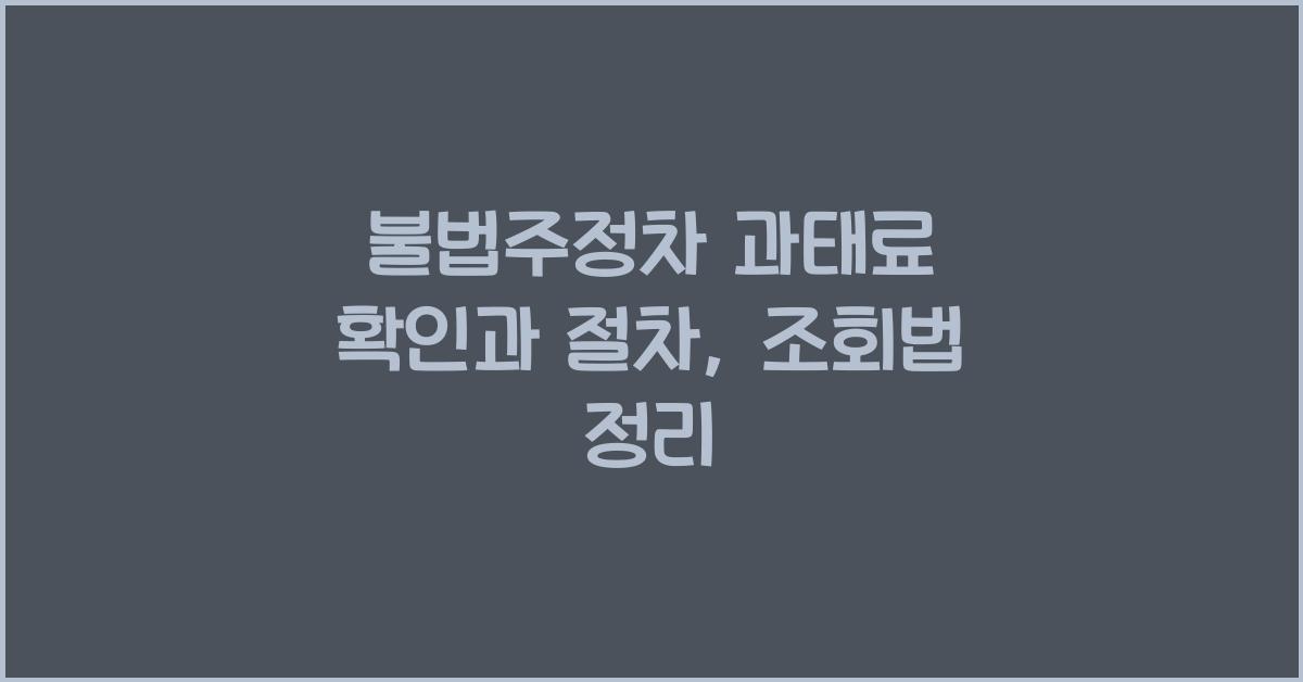 불법주정차 과태료