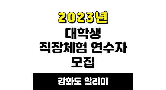 대학생 직장체험 연수자 모집