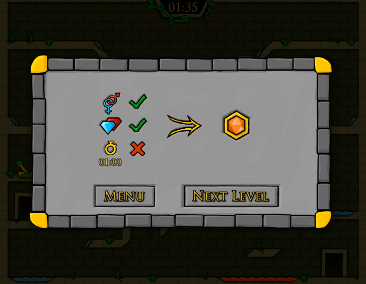 파이어보이-앤-워터걸5-엘리먼츠-게임하기-종료-화면