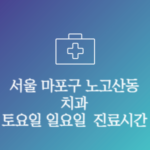 서울 마포구 노고산동 치과 주말 토요일 일요일 문여는 병원 진료시간
