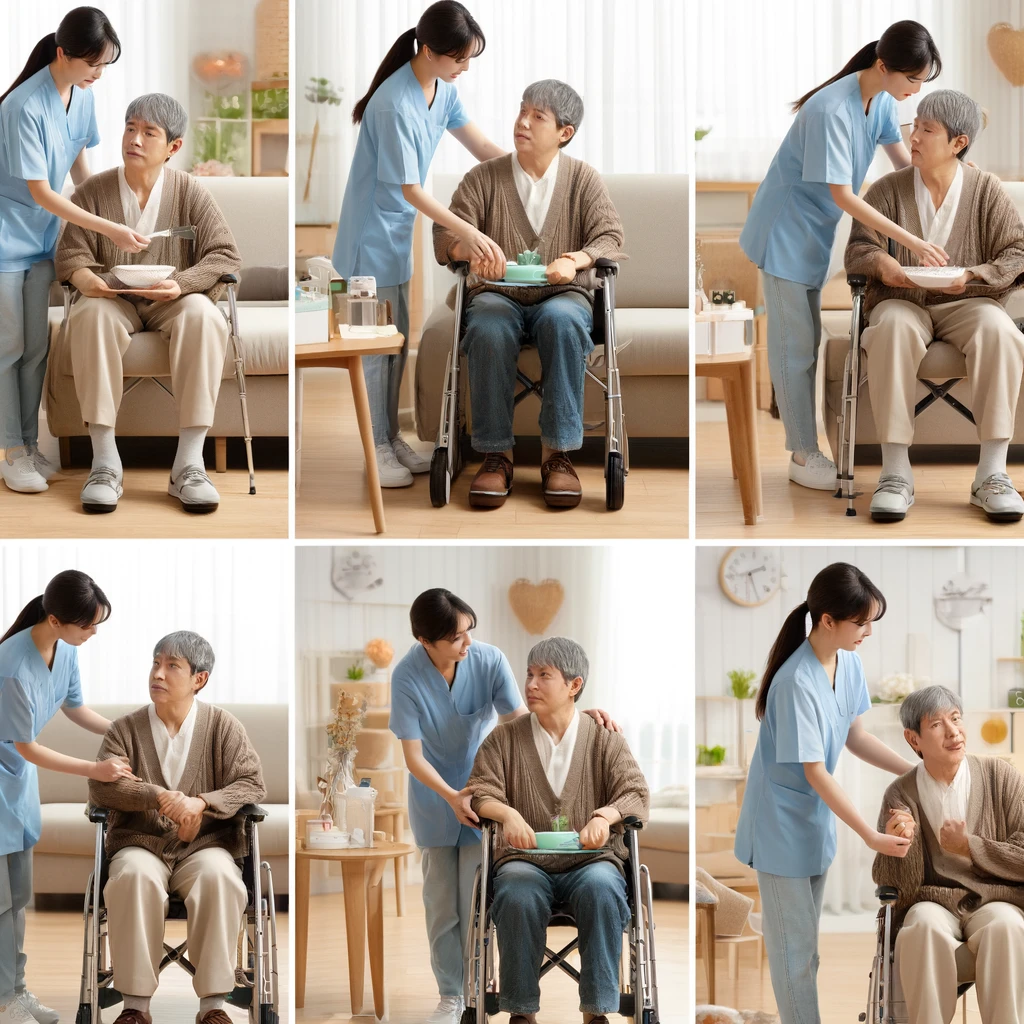 등급별 케어하는 모습