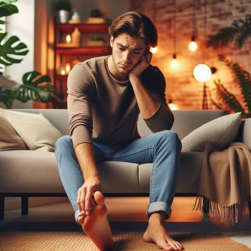 내성발톱으로 괴로워하는 남성