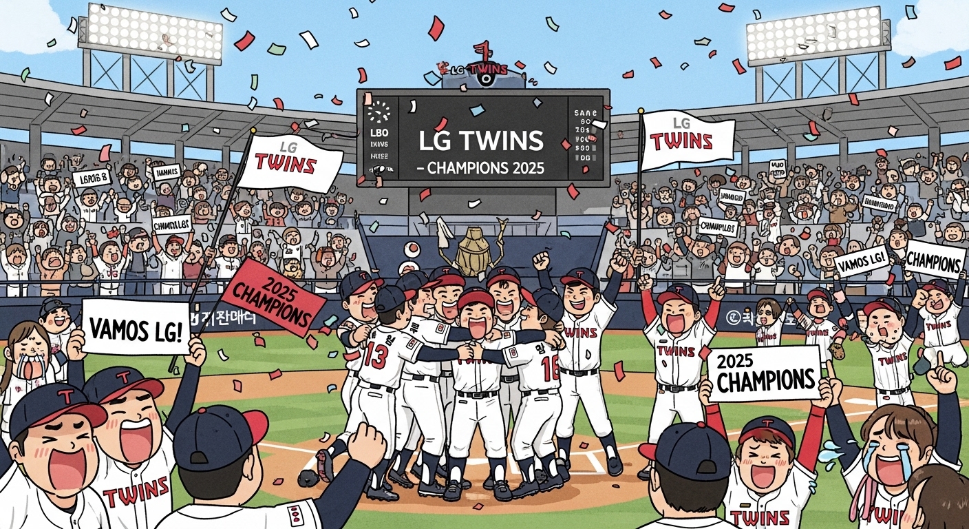 LG트윈스 우승장면 생성 이미지