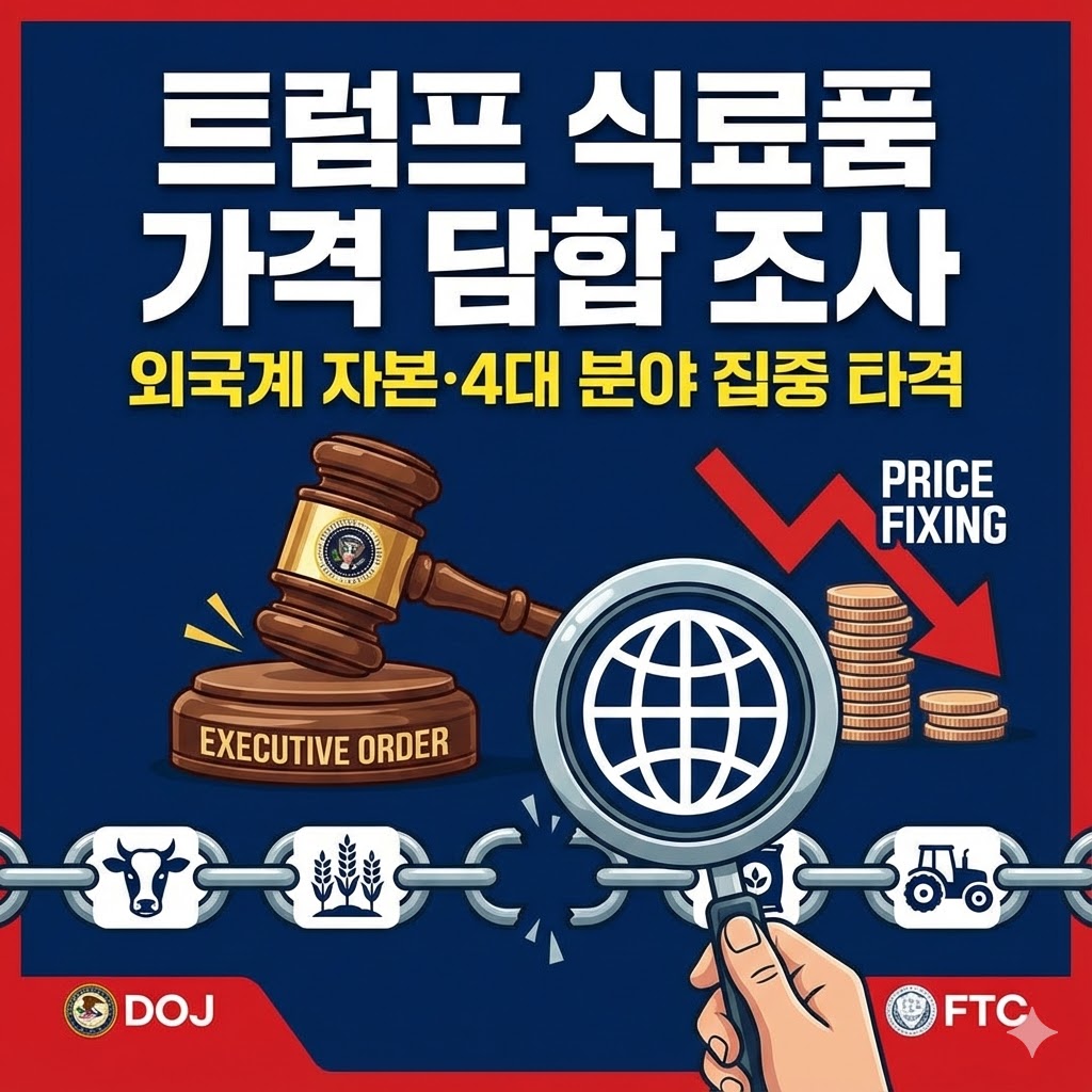 트럼프 대통령 식품 공급망 가격 담합 조사 행정명령 및 외국계 자본 규제