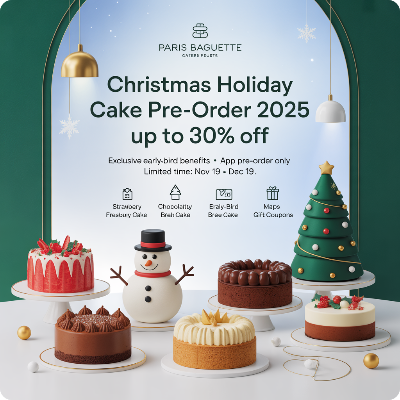 파리바게뜨 크리스마스 홀리데이 케이크 사전예약 이미지