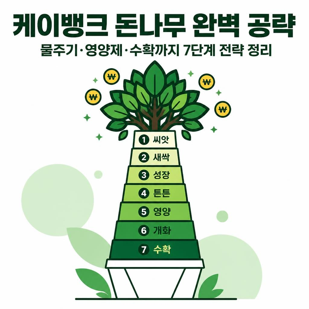 케이뱅크 돈나무 키우기 방법과 영양제 확보 전략 정리
