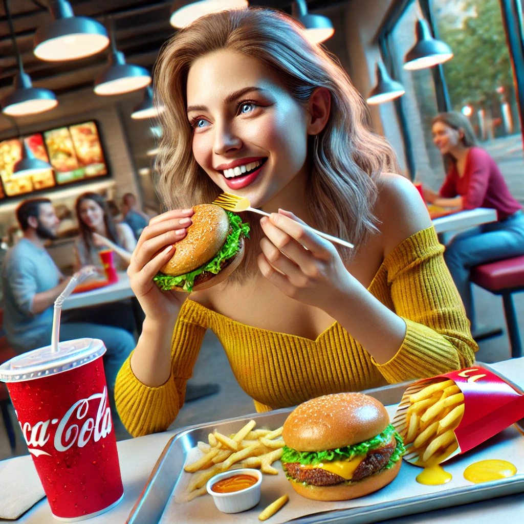 햄버거-먹는-여자