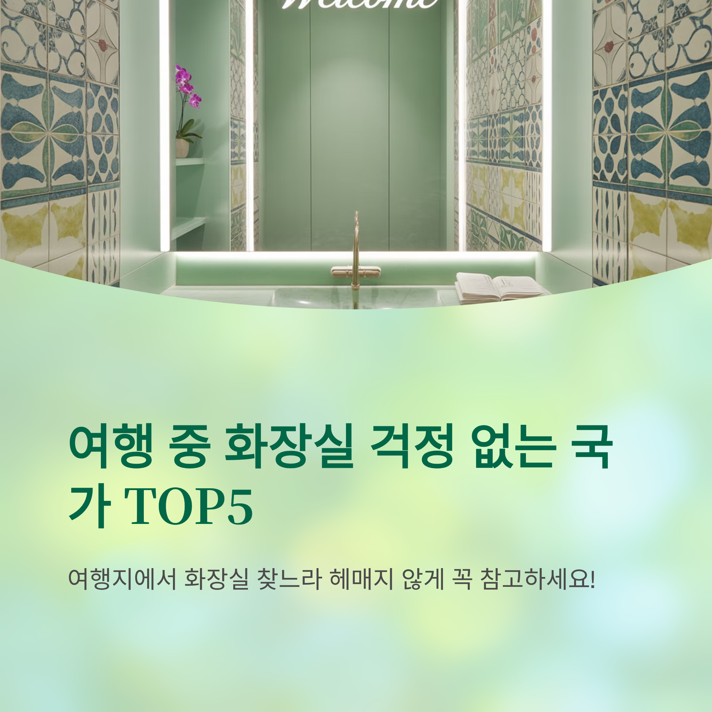 여행 중 화장실 걱정 없는 국가 TOP5