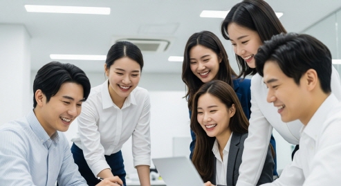 건강한 직장인의 웃음