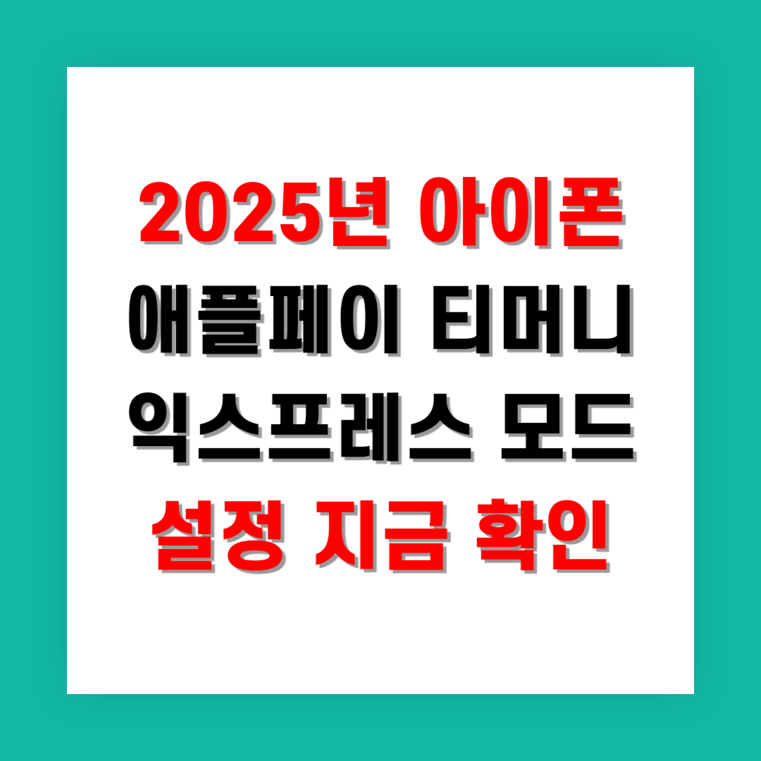 2025년 아이폰 애플페이 티머니 익스프레스 모드 설정 지금 확인