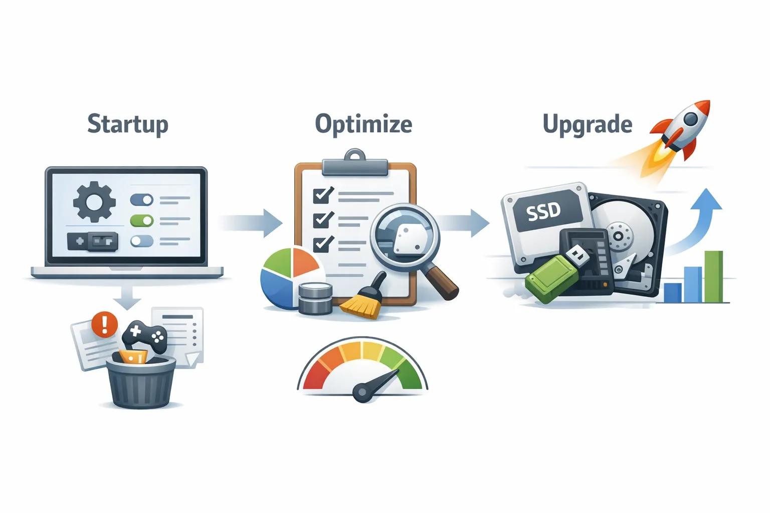 윈도우 부팅 느림 해결 (시작프로그램, 디스크관리, SSD교체)