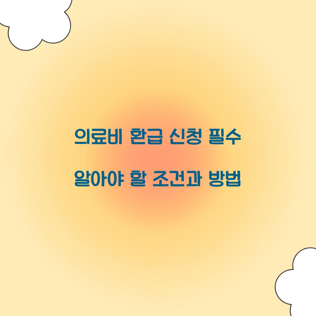 의료비 환급 신청