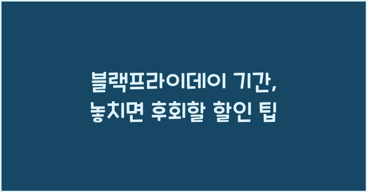블랙프라이데이 기간