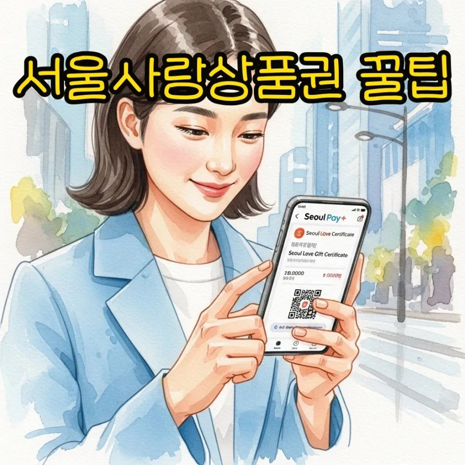 서울페이 앱을 확인하는 사람의 모습