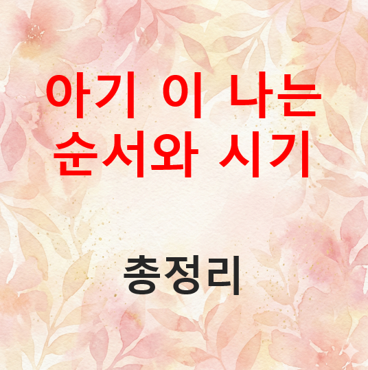 아기 첫니부터 어금니까지, 이 나는 순서와 시기 총정리