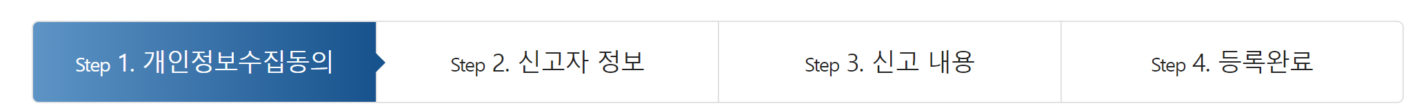 음식물 이물질 신고를 나타내는 절차입니다.