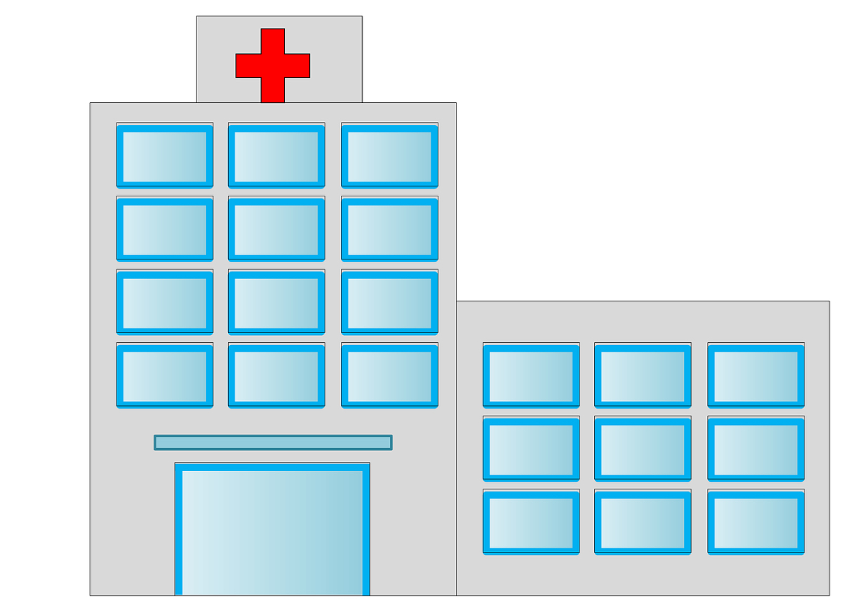 병원 건물 일러스트