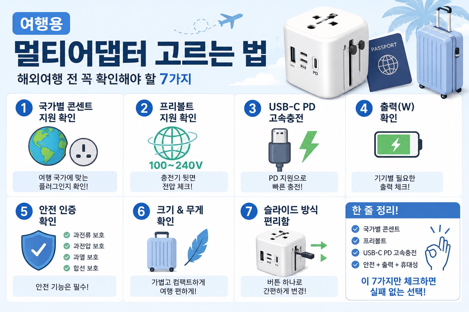 여행용 멀티어댑터 해외여행 전 꼭 확인해야 할 7가지