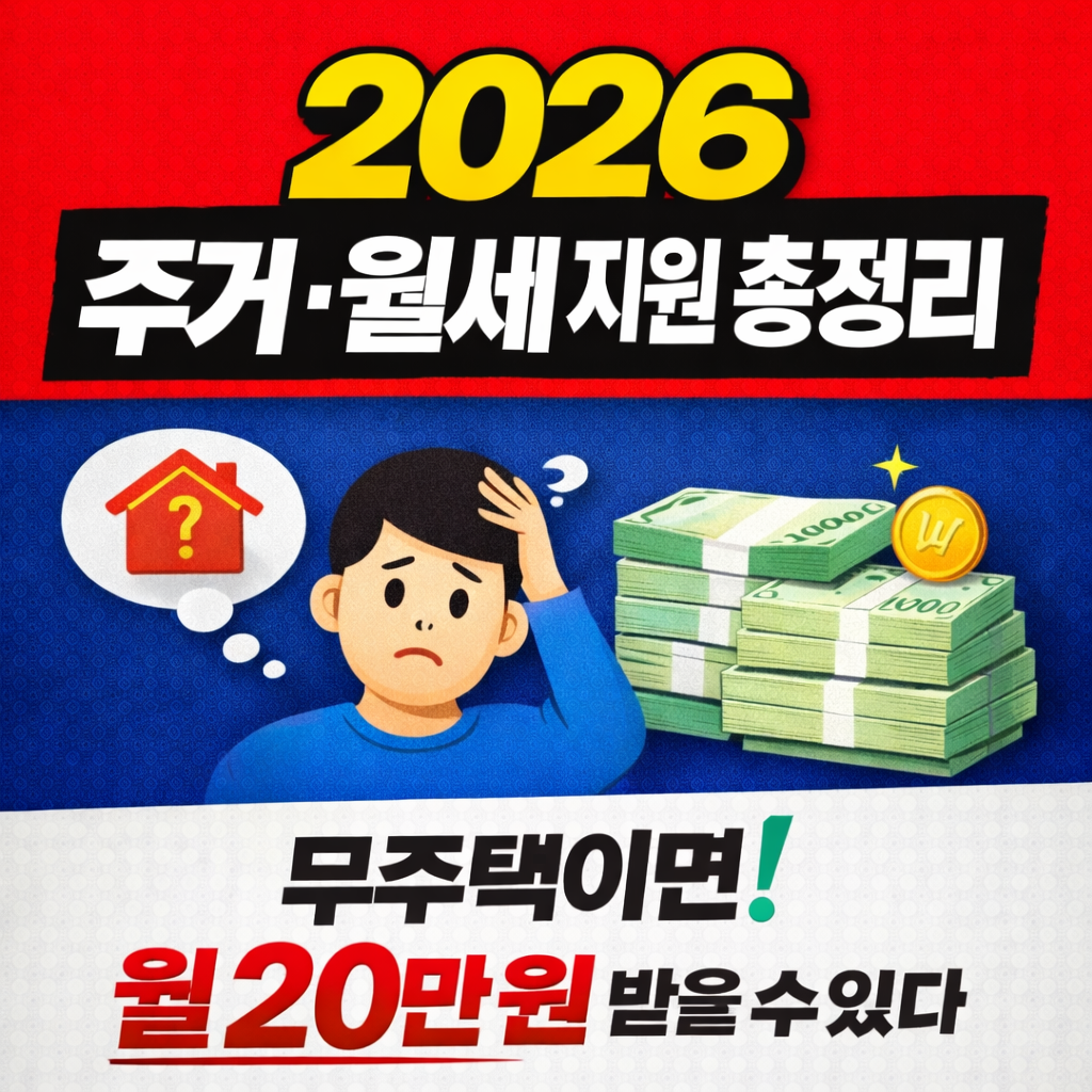 2026 주거&middot;월세 지원 총정리｜무주택이면 월 20만 원 받을 수 있다
2026월세지원,청년월세지원,주거급여2026,무주택지원,임차급여,청년주거정책,월세지원금,2026주거지원,정부주거정책,월세아끼는법