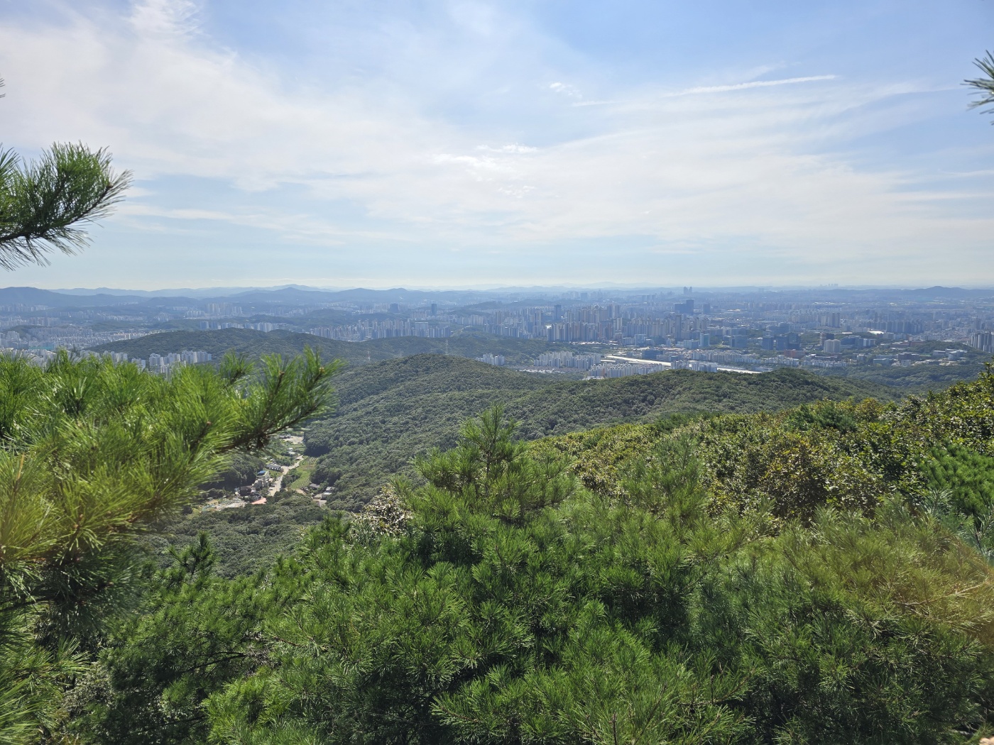 광교산정상에서 바라본 전망