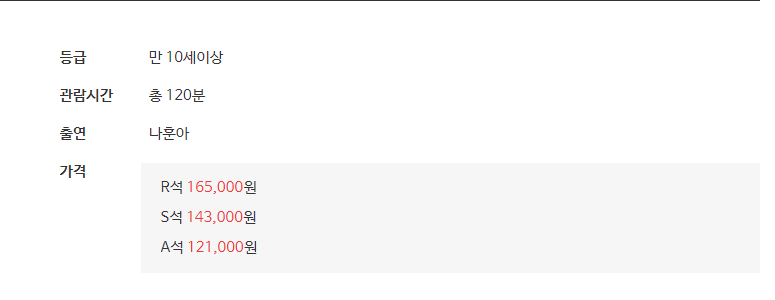 나훈아 콘서트 티켓 가격