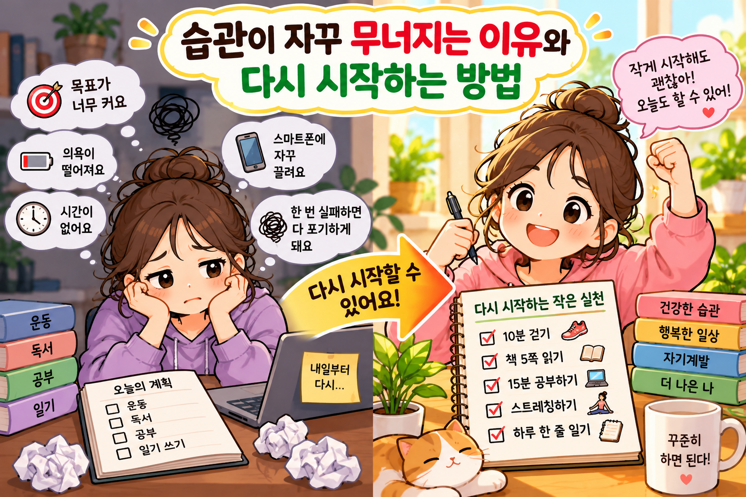 습관이 자꾸 무너지는 이유와 다시 시작하는 방법