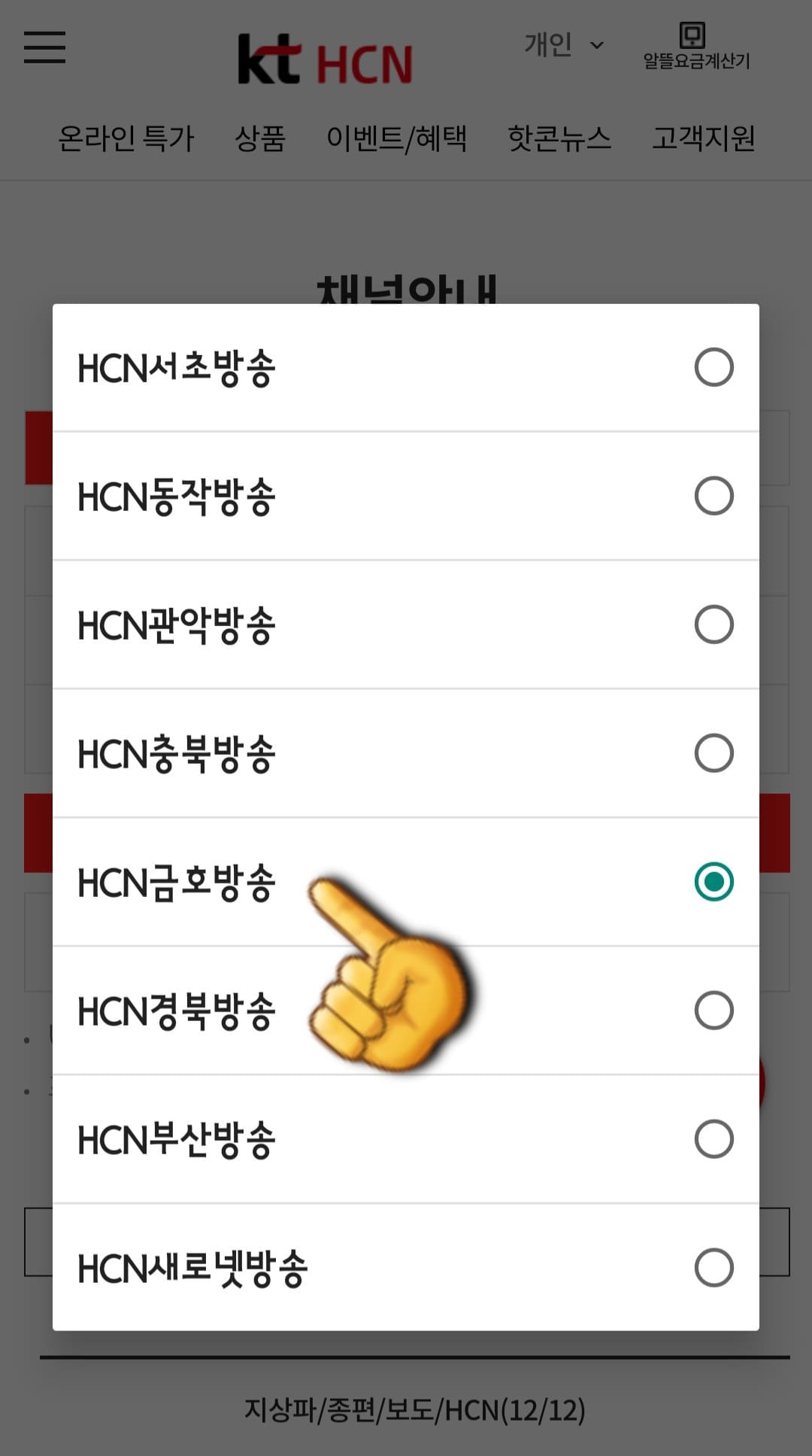 KT-HCN-금호방송-채널번호-및-편성표-확인-방법-안내-HCN-금호방송의-채널-번호를-알아야-하기-때문에-HCN-서초방송,-HCN-동작방송,-HCN-관악방송,-HCN-충북방송,-HCN-금호방송,-HCN-경북방송,-HCN-부산방송,-HCN-새로넷방송-중-HCN-금호방송을-선택하세요.