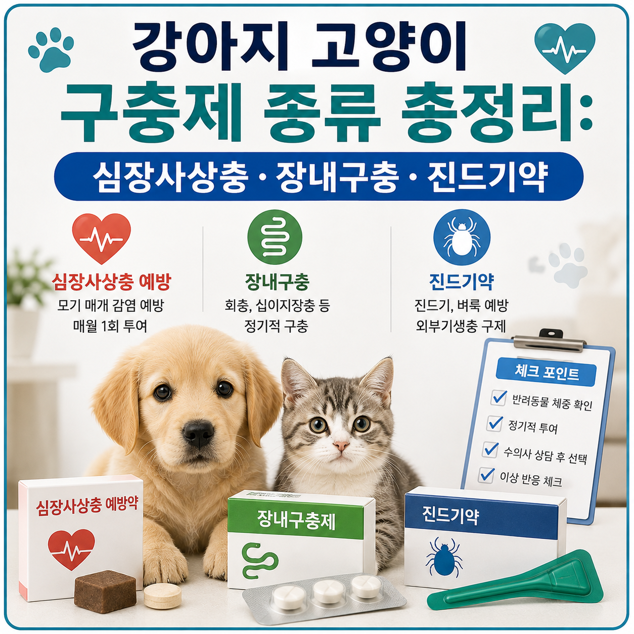 강아지 고양이 구충제 종류
