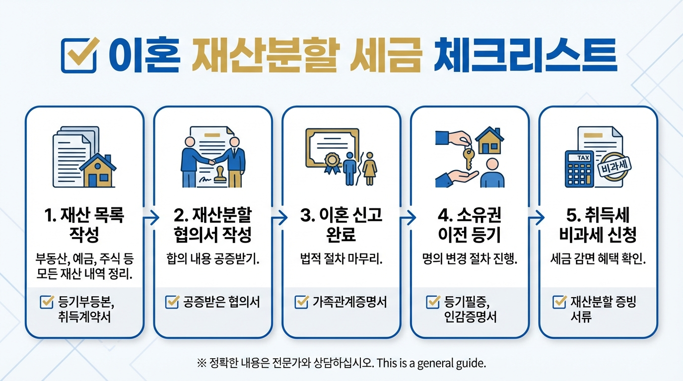 이혼 재산분할 세금 체크리스트