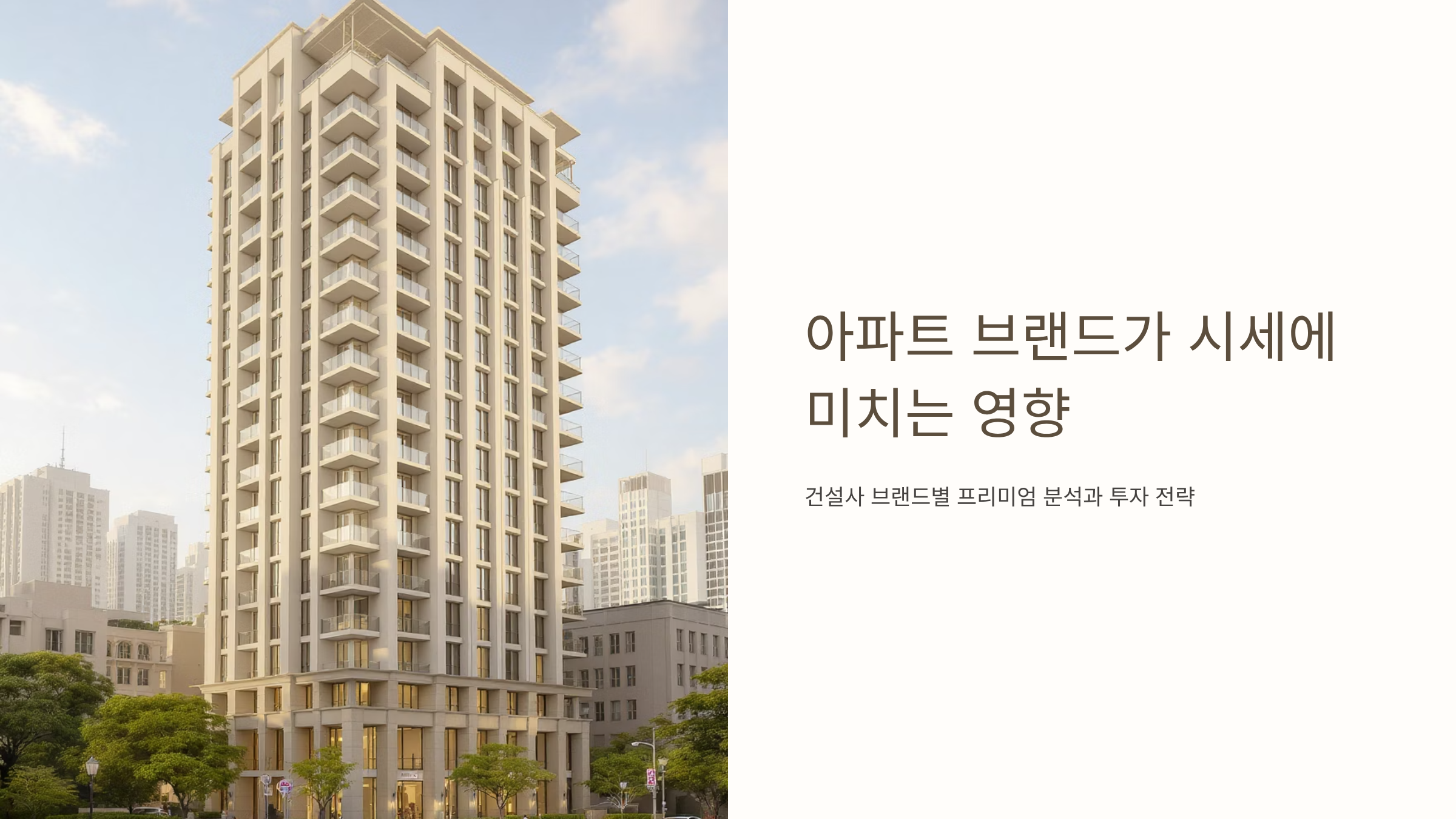 아파트 브랜드가 시세를 좌우하는 이유