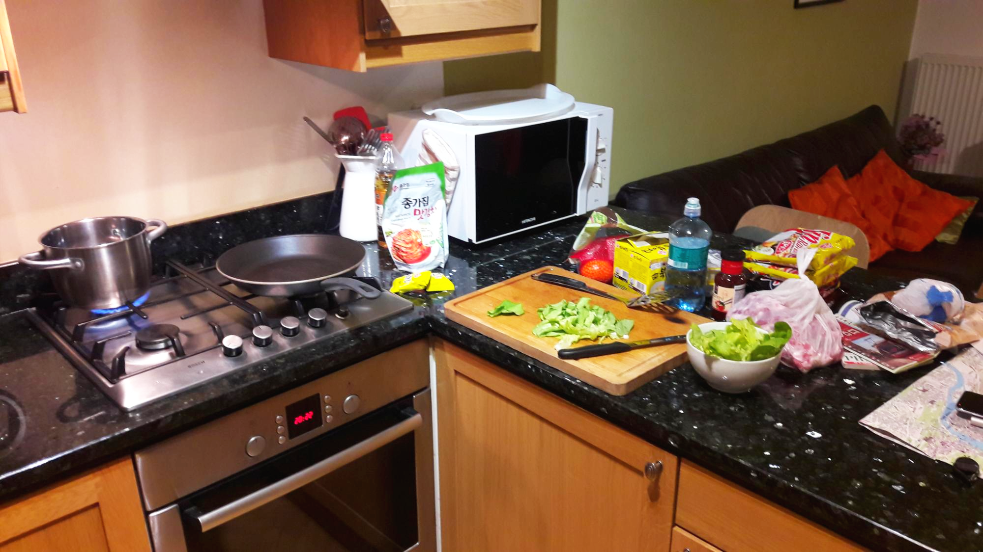 고추장불고기 야채 손질