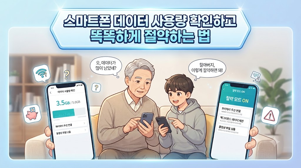 스마트폰 데이터 사용량 확인하고 똑똑하게 절약하는 법