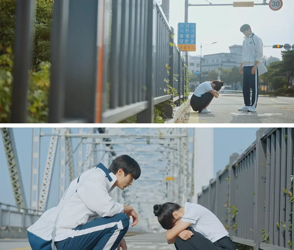 다리-앞에서-쭈그리고-앉아있는-솔이를-지나치지-못하는-선재