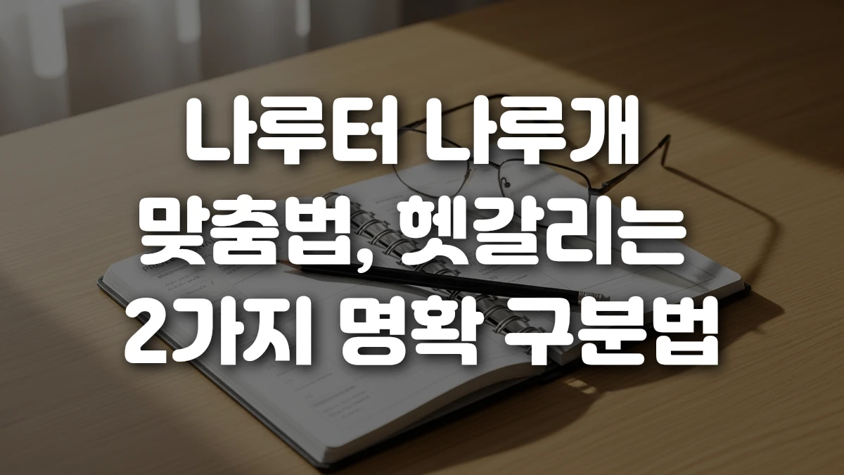 나루터 나루개 맞춤법 헷갈리는 2가지 명확 구분법