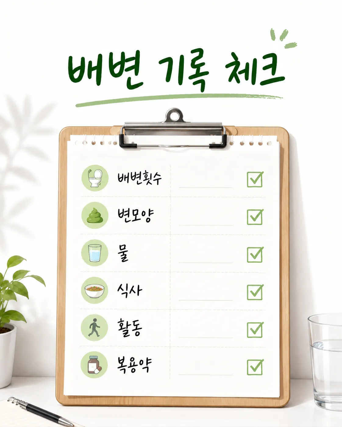 노인 변비 배변 기록표