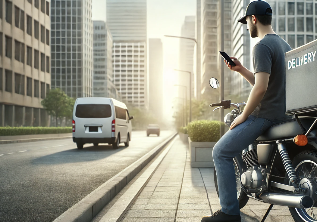 점심시간에 붐비는 도시 거리의 모습