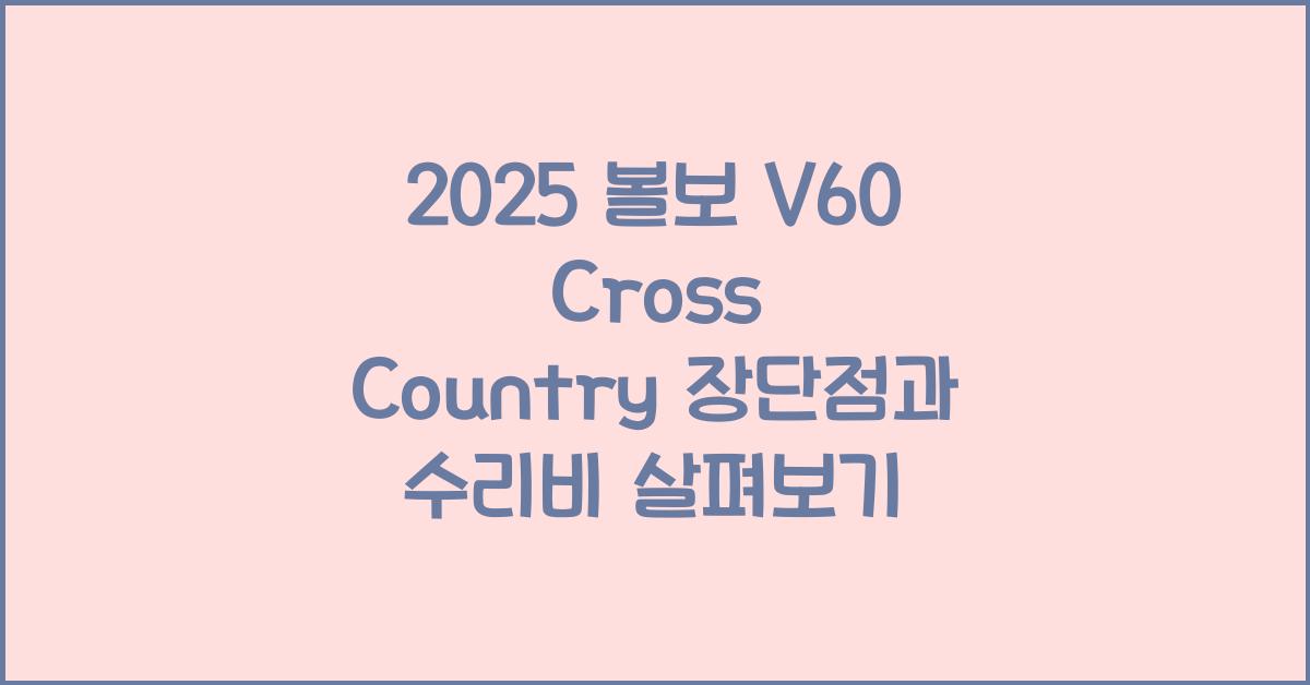 2025 볼보 V60 Cross Country 장단점 결함 수리비