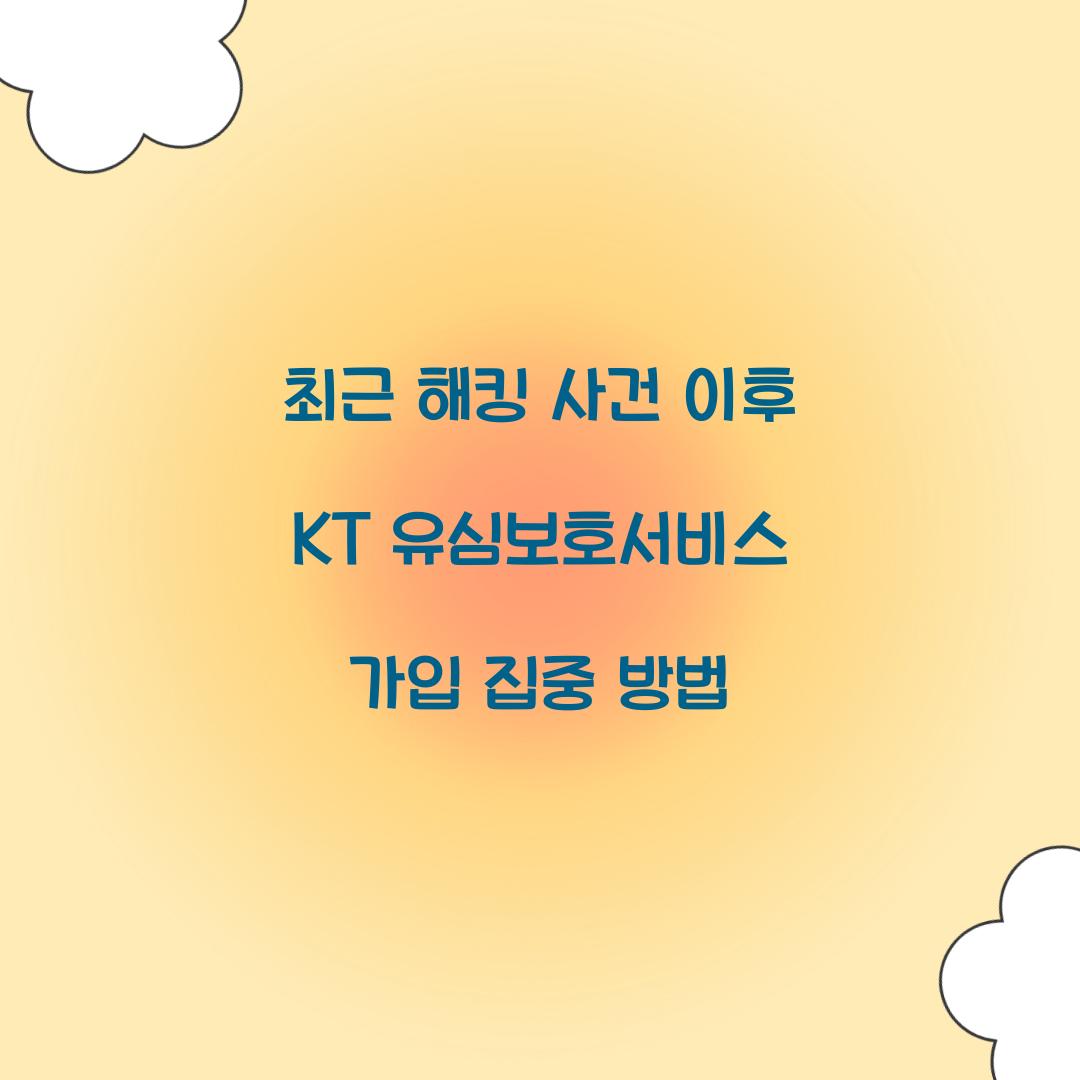 최근 해킹 사건 이후 KT 유심보호서비스 가입 폭주