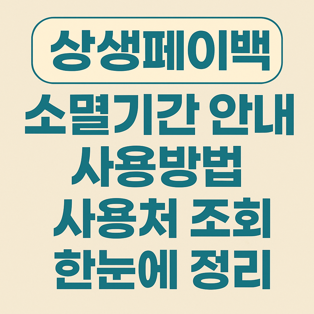 상생페이백 소멸기간 안내 사용방법 사용처 조회 한눈에 정리