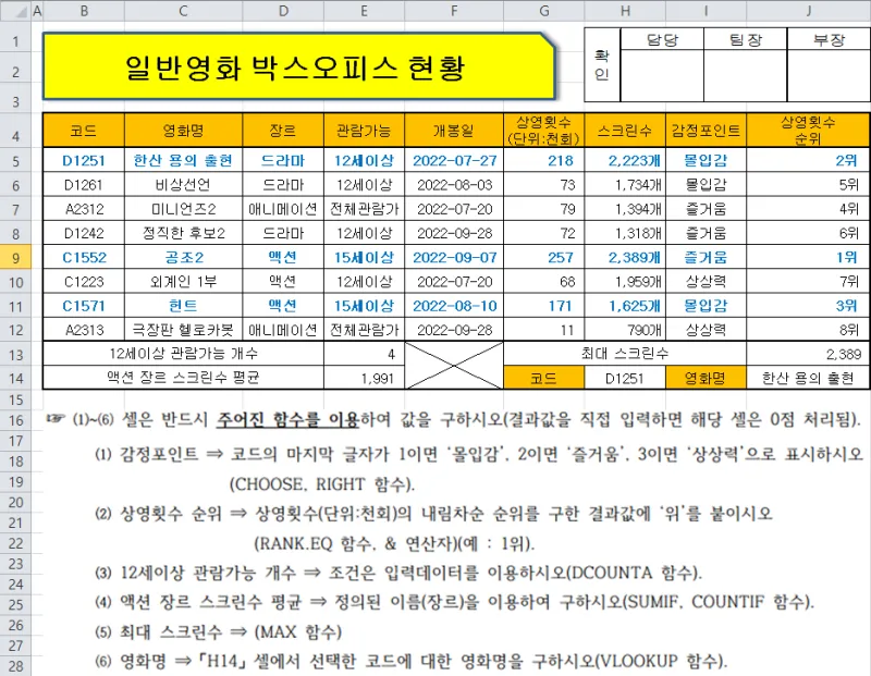 ITQ 엑셀 함수기초 단축키 실전팁 합격전략_3