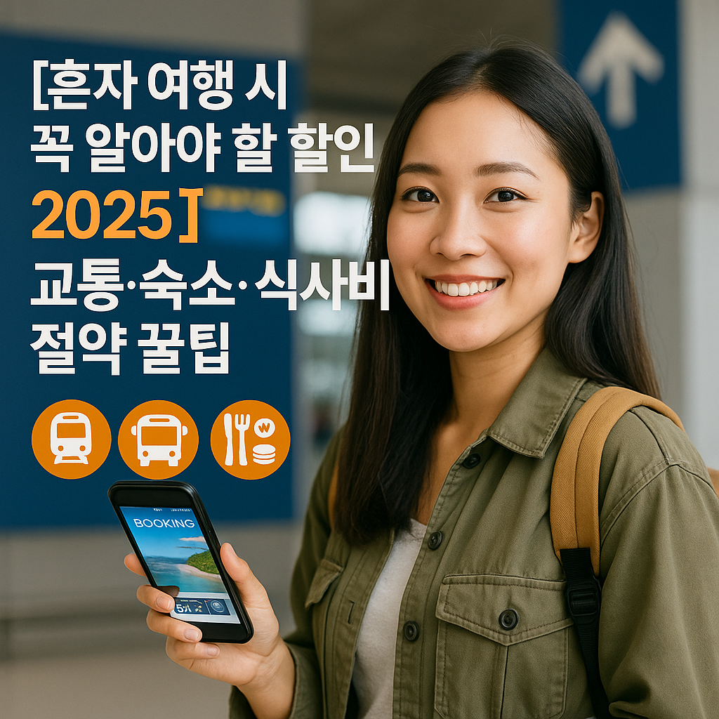 혼자 여행 시 꼭 알아야 할 할인 2025 | 교통·숙소·식사비 절약 꿀팁