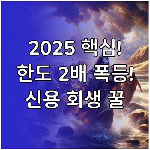 2025년 신용회복 지원, 채무 한도..