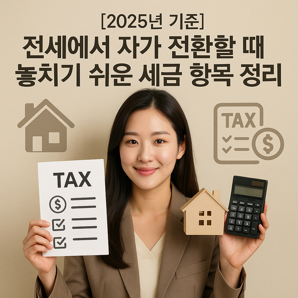[2025년 기준] 전세에서 자가 전환할 때 ｜ 놓치기 쉬운 세금 항목 정리