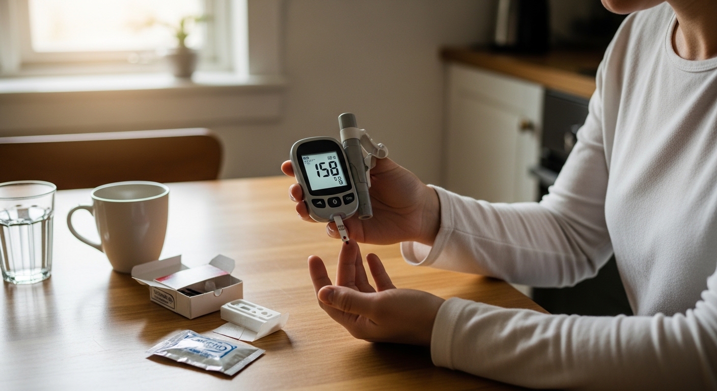 공복 혈당 측정하는 모습 이미지