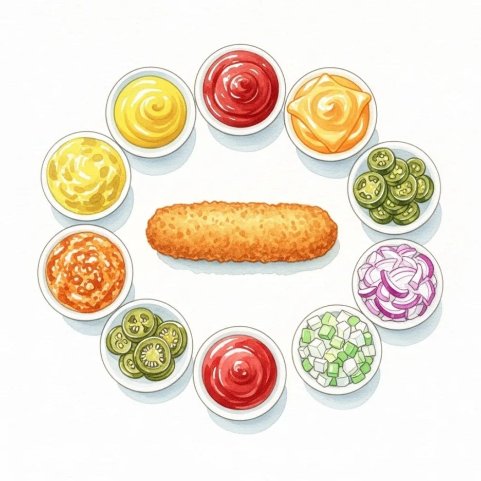 다양한 소스들과 함께 즐기는 핫도그 조합