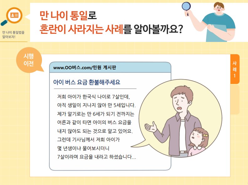 만나이 혼란 사례