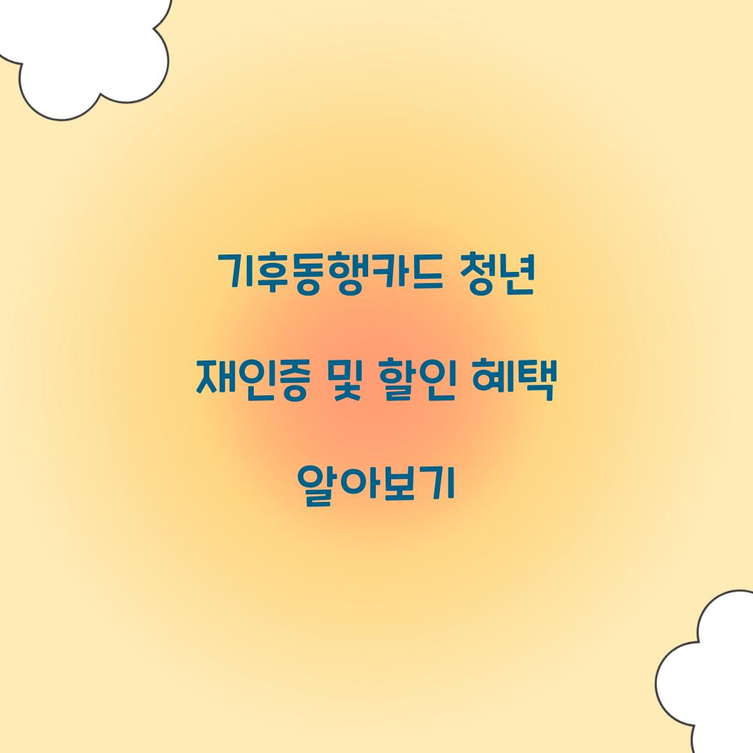 기후동행카드 청년 재인증