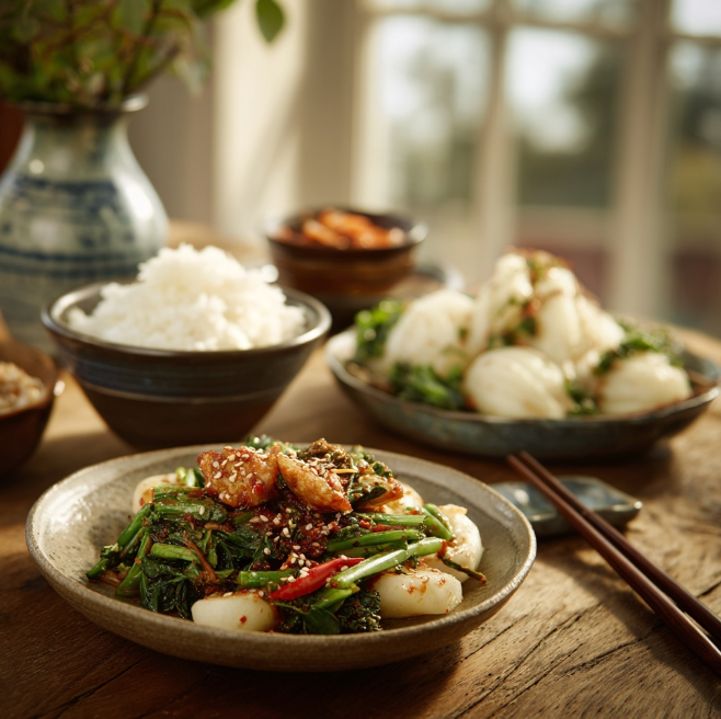 콜라비 식단과 밥