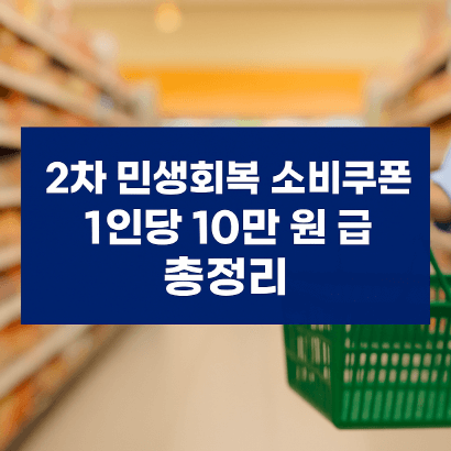 2차 민생회복 소비쿠폰 총정리! 1인당 10만 원 지급 기준·신청방법·사용처