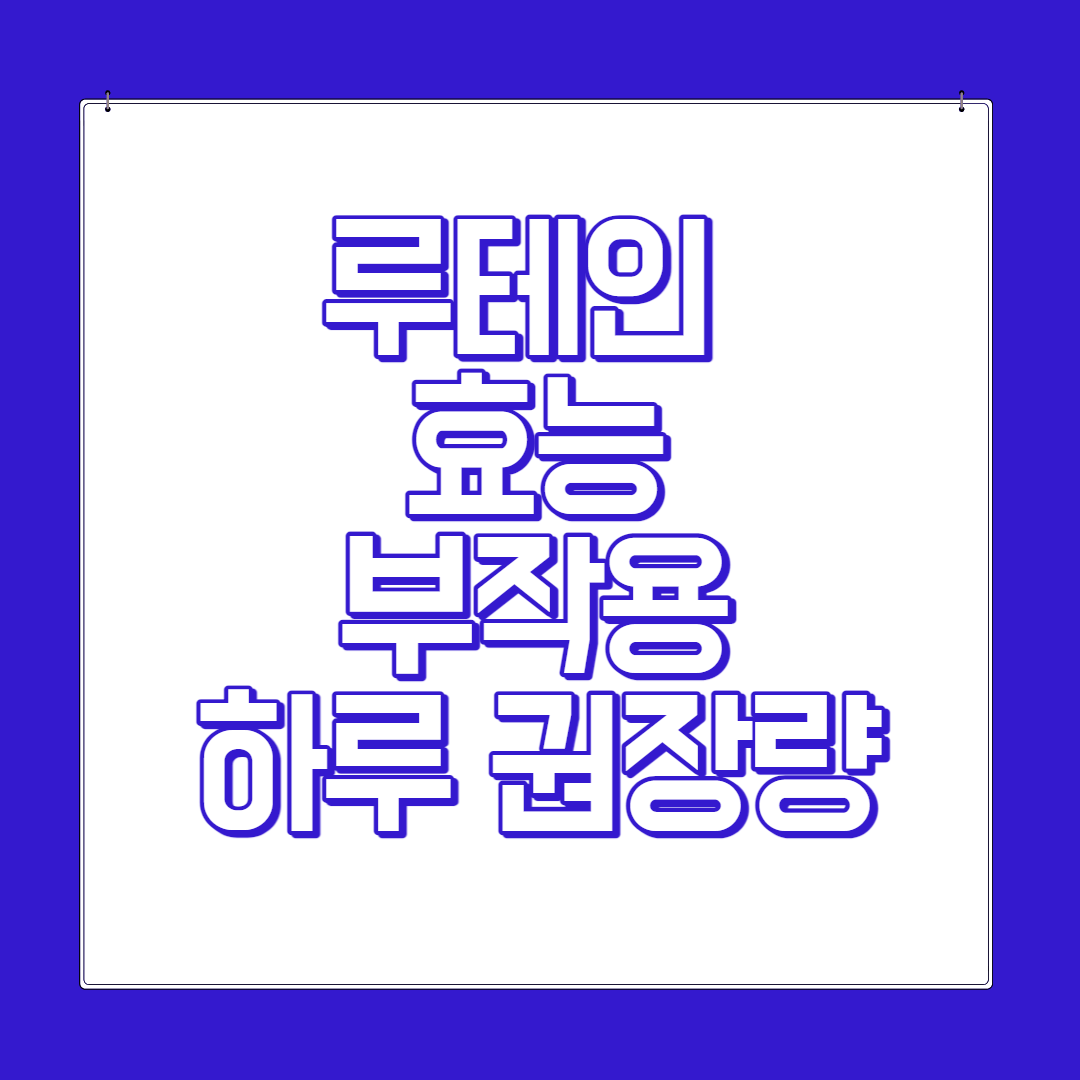 루테인 효능 부작용 하루 권장량